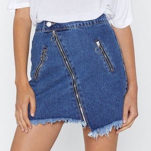 NASTYGAL Moto denim skirt!